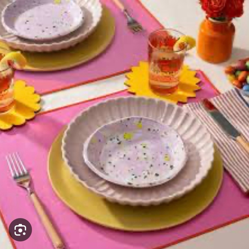 ATELIER SAUCIER Pink Grapefruit Placemat - orange border 4-pack new sold out